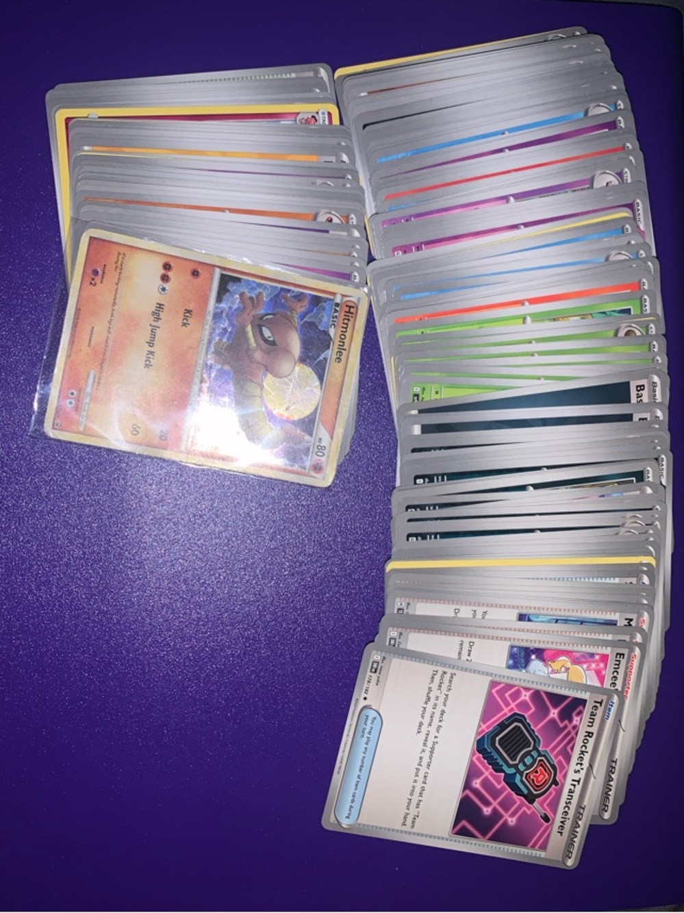Pokemon Trading Cards Lot with Purple and Yellow Accents